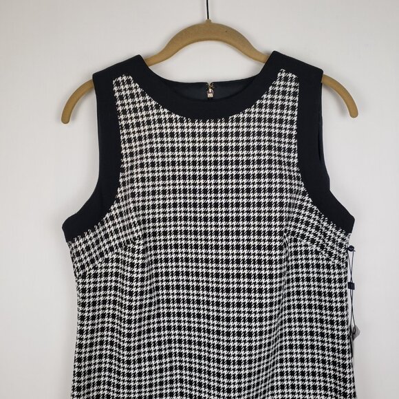 Tommy Hilfiger NWT Houndstooth Plaid Dress Sleeveless Sheath Womens Size 4 - Picture 3 of 9